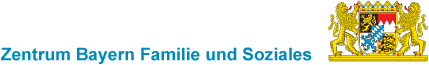 Logo des Zentrum Bayern Familie und Soziales mit bayerischem Staatswappen 